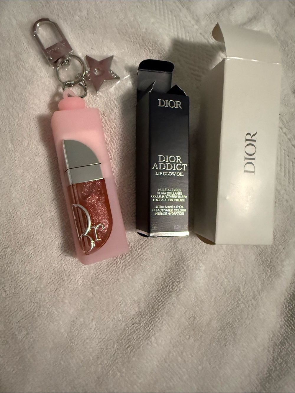 Dior Addict New Release Lip Glow Oil set with Dior addict Bagcharm holder!
